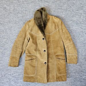 Vintage Pioneer Wear  Albuquerque Jacket Size 12 Brown Suede Leather Button Up